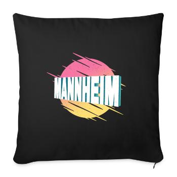 Mannheim Germany City Font Vintage Retro - Sofa pillowcase 17,3'' x 17,3'' (45 x 45 cm) - black - Front