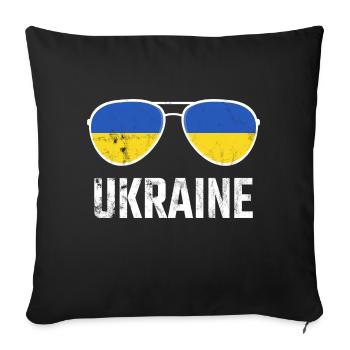 Ukraine Ukraina Slava Ukraine Sunglasses Flag - Sofa pillowcase 17,3'' x 17,3'' (45 x 45 cm) - black - Front