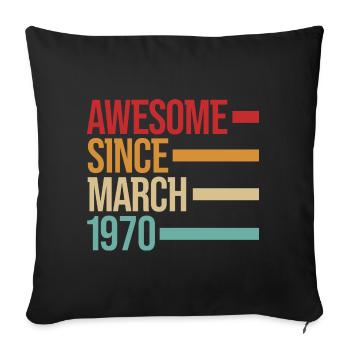 Geburstag Génial depuis mars 1970 - Housse de coussin décorative 45 x 45 cm - noir - Devant