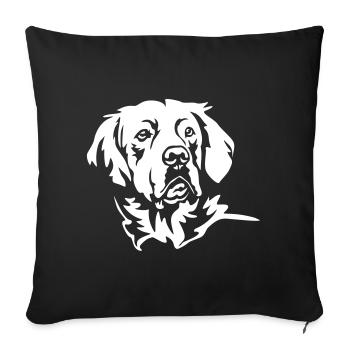 Golden Retriever Head "Black Edition" - Sofa pillowcase 17,3'' x 17,3'' (45 x 45 cm) - black - Front