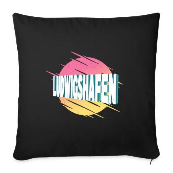 Ludwigshafen Germany Font Vintage Retro - Sofa pillowcase 17,3'' x 17,3'' (45 x 45 cm) - black - Front