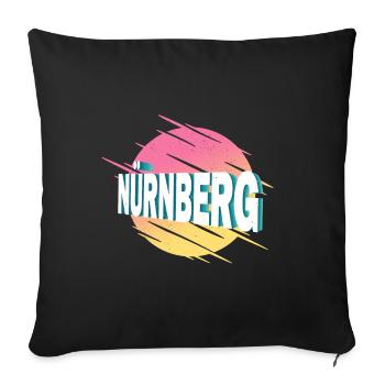 Nuremberg Allemagne City Font Vintage Rétro - Housse de coussin décorative 45 x 45 cm - noir - Devant