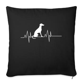 Greyhound Hund Rasse Herzschlag - Sofakissenbezug 45 x 45 cm - Schwarz - Vorne