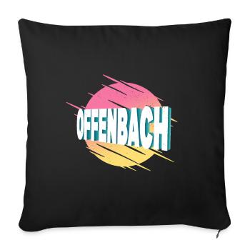 Offenbach Allemagne City Font Vintage Rétro - Housse de coussin décorative 45 x 45 cm - noir - Devant
