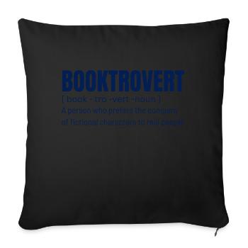 Livres Booktrovert Definition pour les lecteurs Fans de livres - Housse de coussin décorative 45 x 45 cm - noir - Devant