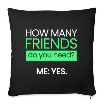 Combien d’amis? - Housse de coussin décorative 45 x 45 cm - noir - Devant