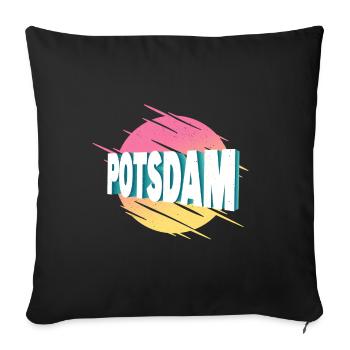 Potsdam Deutschland Stadt Schrift Vintage Retro - Sofakissenbezug 45 x 45 cm - Schwarz - Vorne