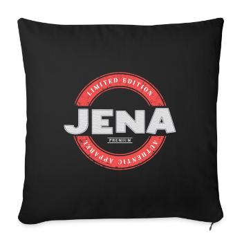 Jena Germany City Skyline Home Love - Sofa pillowcase 17,3'' x 17,3'' (45 x 45 cm) - black - Front