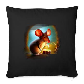 Souris de Noël - Housse de coussin décorative 45 x 45 cm - noir - Devant