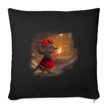 Mouse Christmas Gift - Sofa pillowcase 17,3'' x 17,3'' (45 x 45 cm) - black - Front