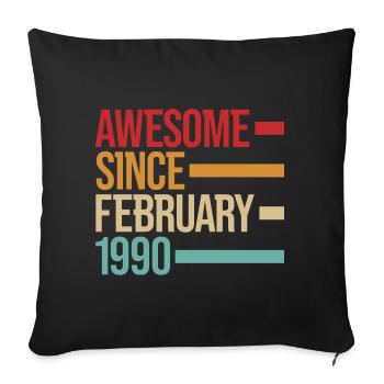 Geburstag génial depuis février 1990 - Housse de coussin décorative 45 x 45 cm - noir - Devant