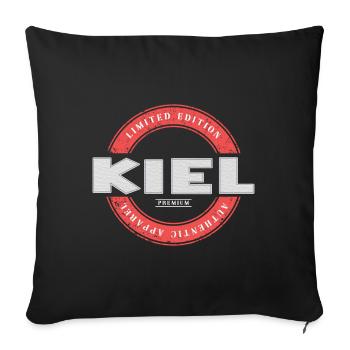 Kiel Germany City Skyline Home Love - Sofa pillowcase 17,3'' x 17,3'' (45 x 45 cm) - black - Front