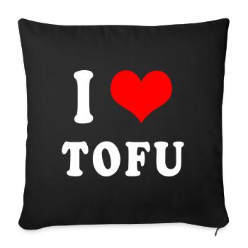 J'adore le tofu - Housse de coussin décorative 45 x 45 cm - noir - Devant