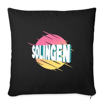 Solingen Germany City Font Vintage Retro - Sofa pillowcase 17,3'' x 17,3'' (45 x 45 cm) - black - Front