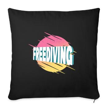 Freediving Freediving Freediving Diving - Sofa pillowcase 17,3'' x 17,3'' (45 x 45 cm) - black - Front