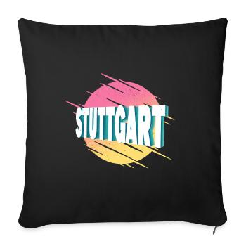 Stuttgart Germany City Font Vintage Retro - Sofa pillowcase 17,3'' x 17,3'' (45 x 45 cm) - black - Front
