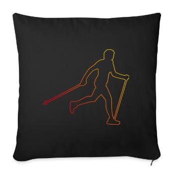 Walken Damen Nordic Walking Walker Herren - Sofakissenbezug 45 x 45 cm - Schwarz - Vorne
