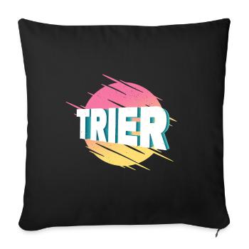 Trier Germany City Font Vintage Retro - Sofa pillowcase 17,3'' x 17,3'' (45 x 45 cm) - black - Front