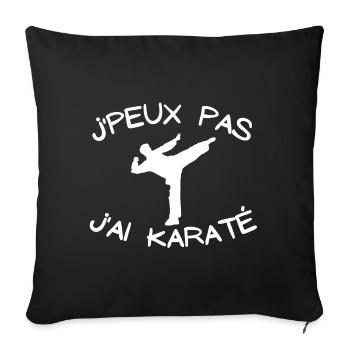 karaté, karaté sport, j'aime le karaté - Housse de coussin décorative 45 x 45 cm - noir - Devant