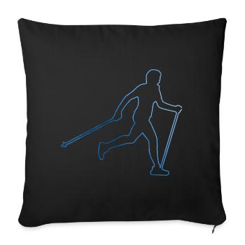 Nordic Walker Walken Nordic Walking Walking - Sofakissenbezug 45 x 45 cm - Schwarz - Vorne