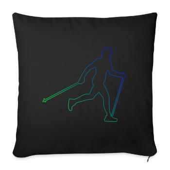 Walking Walker Nordic Walker Women Nordic Walking - Sofa pillowcase 17,3'' x 17,3'' (45 x 45 cm) - black - Front