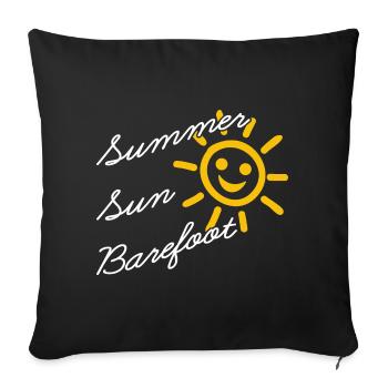 Summer Sun Barefoot on the Beach Holiday Holidays - Sofa pillowcase 17,3'' x 17,3'' (45 x 45 cm) - black - Front