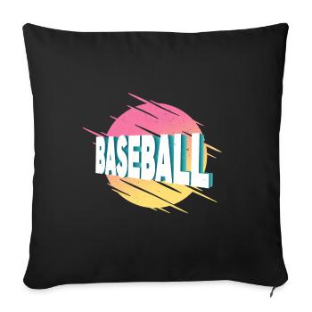 Baseball Sports Font Vintage Retro Home Run - Sofa pillowcase 17,3'' x 17,3'' (45 x 45 cm) - black - Front