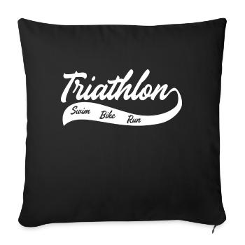 Triathlon Swim Bike Run - Sofakissenbezug 45 x 45 cm - Schwarz - Vorne