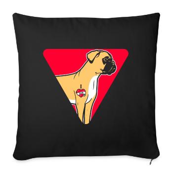 Boxer Dog Father - Sofa pillowcase 17,3'' x 17,3'' (45 x 45 cm) - black - Front