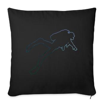 Scuba Taucher Scuba Tauchen Scuba Diver - Sofakissenbezug 45 x 45 cm - Schwarz - Vorne