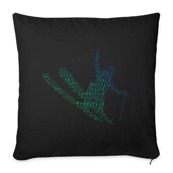 Damen Freestyle Ski Ski Freestyle Ski Jumping - Sofakissenbezug 45 x 45 cm - Schwarz - Vorne