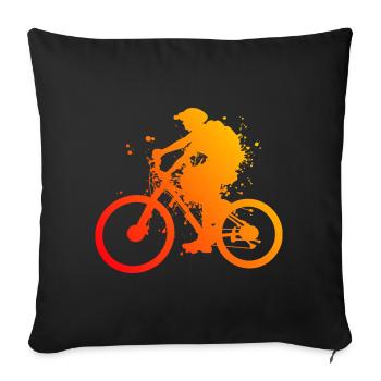 Radsport MTB Radfahrer Damen Mountainbiker - Sofakissenbezug 45 x 45 cm - Schwarz - Vorne