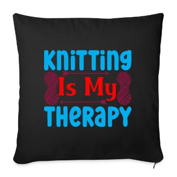 Knitting Sewing Tailor Crocheting - Sofa pillowcase 17,3'' x 17,3'' (45 x 45 cm) - black - Front