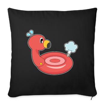 Flamingo Air Mattress - Sofa pillowcase 17,3'' x 17,3'' (45 x 45 cm) - black - Front