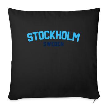 Stockholm Sweden - Sofa pillowcase 17,3'' x 17,3'' (45 x 45 cm) - black - Front