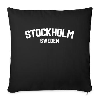 Stockholm Sweden - Sofa pillowcase 17,3'' x 17,3'' (45 x 45 cm) - black - Front