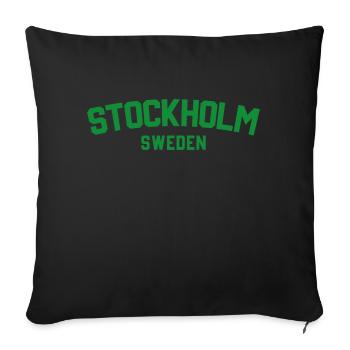 Stockholm Sweden - Sofa pillowcase 17,3'' x 17,3'' (45 x 45 cm) - black - Front