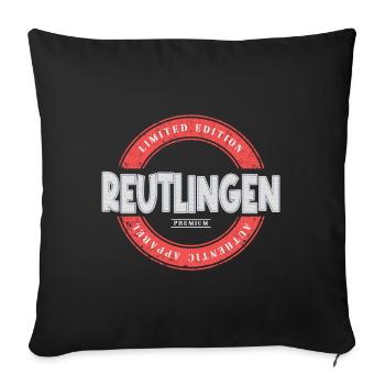 Reutlingen Germany City Skyline Home Love - Sofa pillowcase 17,3'' x 17,3'' (45 x 45 cm) - black - Front