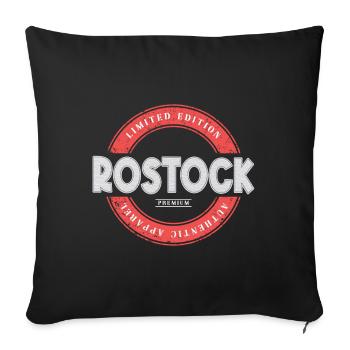 Rostock Germany City Skyline Home Love - Sofa pillowcase 17,3'' x 17,3'' (45 x 45 cm) - black - Front