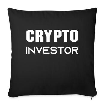 Trading de Bitcoin et d'actions cryptographiques - Housse de coussin décorative 45 x 45 cm - noir - Devant