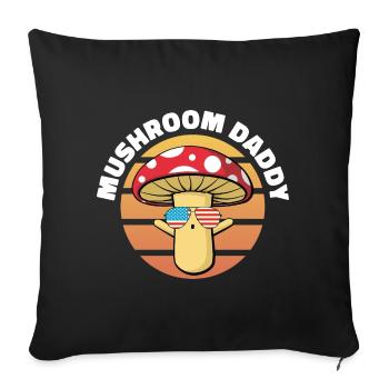 Mushroom pickers and mushroom friends - Sofa pillowcase 17,3'' x 17,3'' (45 x 45 cm) - black - Front