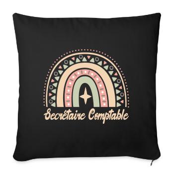 Cadeau Secrétaire Comptable. secrétaire comptable. - Housse de coussin décorative 45 x 45 cm - noir - Devant