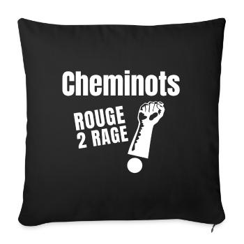 cheminot, train - Housse de coussin décorative 45 x 45 cm - noir - Devant