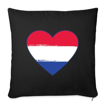 Holland Flag Heart used - Sofa pillowcase 17,3'' x 17,3'' (45 x 45 cm) - black - Front