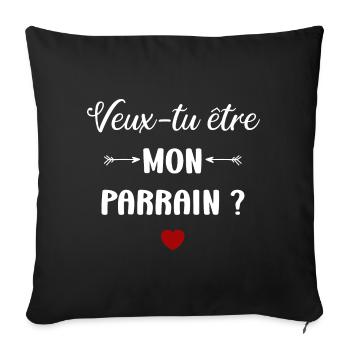 Veux-tu être mon parrain ? - Housse de coussin décorative 45 x 45 cm - noir - Devant