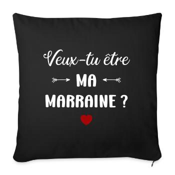 Veux-tu être ma marraine ? - Housse de coussin décorative 45 x 45 cm - noir - Devant
