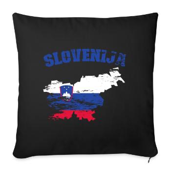 Slovenia Flag Map used - Sofa pillowcase 17,3'' x 17,3'' (45 x 45 cm) - black - Front