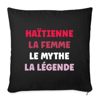 La femme le mythe la légende Haïtienne - Housse de coussin décorative 45 x 45 cm - noir - Devant