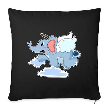 Ailes d’Ange d’Éléphant - Housse de coussin décorative 45 x 45 cm - noir - Devant