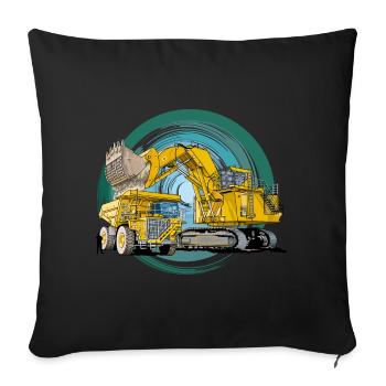 Monster Baumaschinen - Sofakissenbezug 45 x 45 cm - Schwarz - Vorne